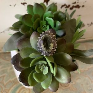 Green Prasiolite Sterling Silver Ring